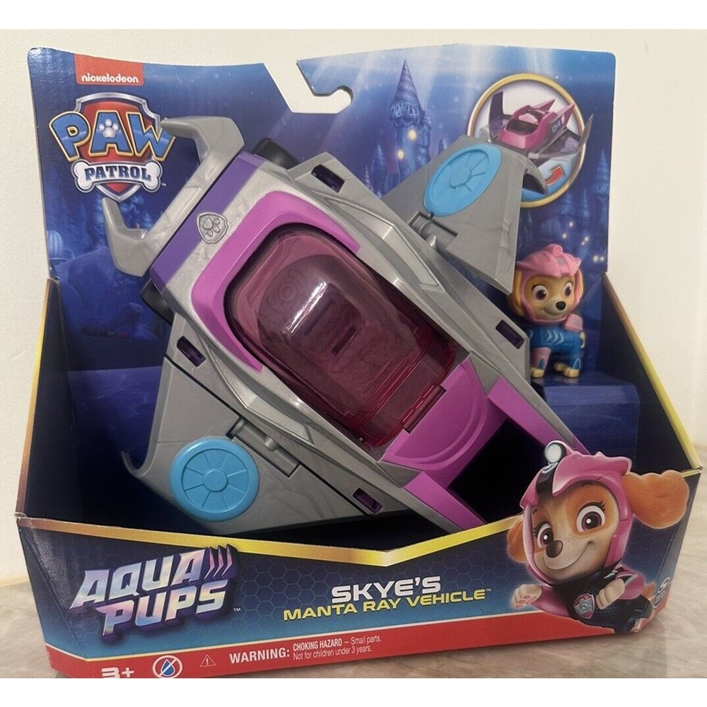 Paw Patrol Aqua Pups Skye's Manta Ray Vehicle and Figurine